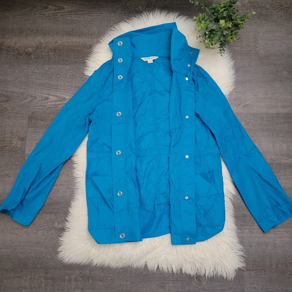 Pendleton Lightweight Windbreaker Aqua Jacket Siz… - image 2